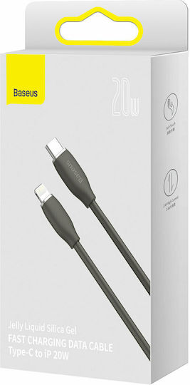 Baseus Jelly Liquid Silica Gel USB-C to Lightning Cable 20W Μαύρο 1.2m (CAGD020001)