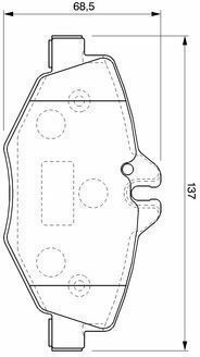 Bosch Σετ Τακάκια Εμπρός 4τμχ για Mercedes-Benz E Class T-Model S211 2003-2009 / E-Class W211 2002-2008