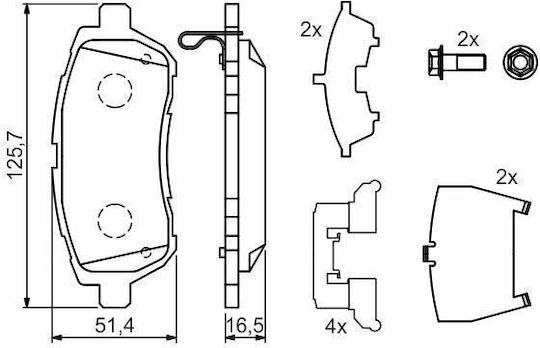 Bosch Σετ Τακάκια Εμπρός 2τμχ για Mazda 2 / 3 / 5