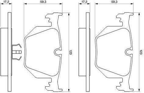 Bosch Brake Pad Rear 2pcs for BMW E46 / E39 / X3 / X5 / E53 / Z4 / Z8 Land Rover Range Rover Mazda CX-5 Alpina / Bmw / Rover