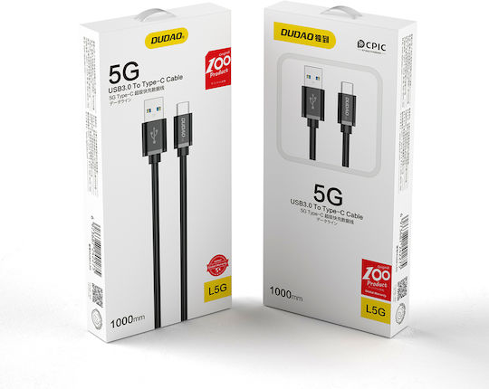 Dudao L5G USB Typ-C Kabel USB 2.0 männlich - USB-A Schwarz 1m L5G-BLACK