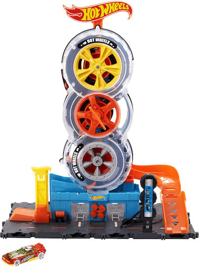 Плейсветеща свещ Super Twist Tire Shop за 4+ Години Hot Wheels