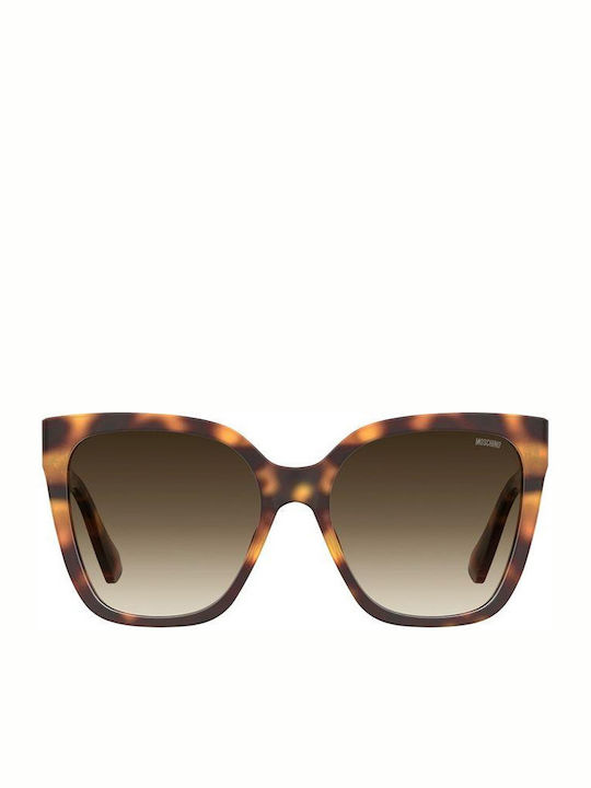 Moschino Women's Sunglasses with Brown Tartaruga Plastic Frame and Brown Gradient Lens MOS098/S 086/HA