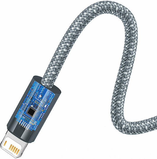 Baseus Dynamic Плетена USB-A към Lightning кабел Сив 1м (CALD000416)