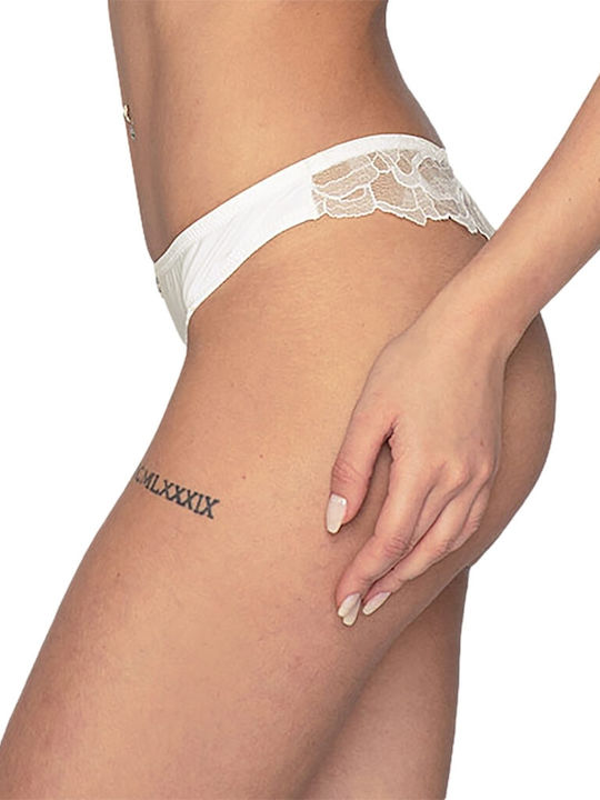 Melody Women's String with Lace Ivory