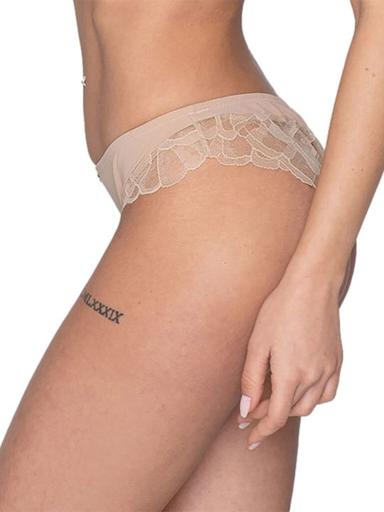 Melody Femeie Brazilia cu Dantelă Beige