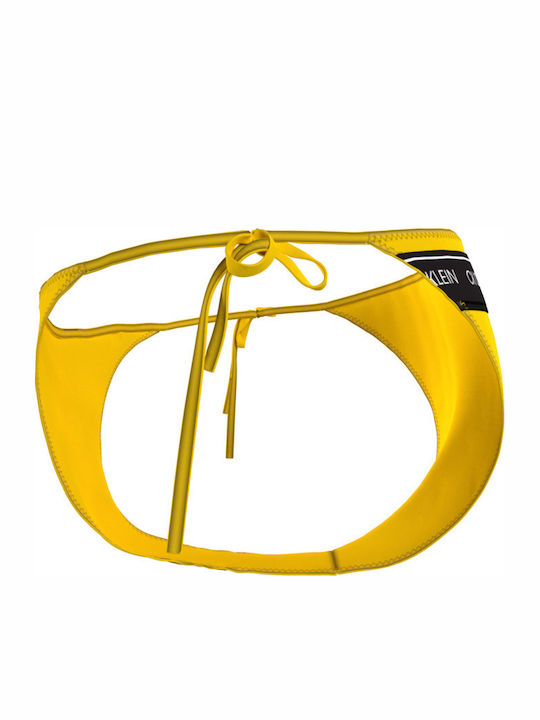 Bikini Slip mit Schnürchen Gelb