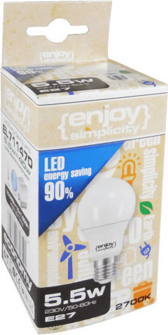 Elvhx LED Bulb 8.5W for Socket E27 and Shape A60 Warm White 806lm