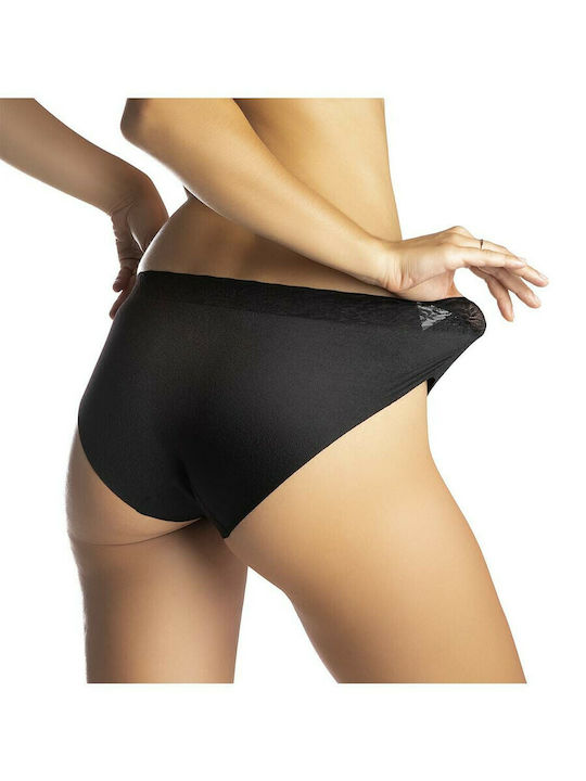 WOMEN'S BRIEFS LASER CUT OR LA/MA L-POL-5000 BI-02 - BLACK