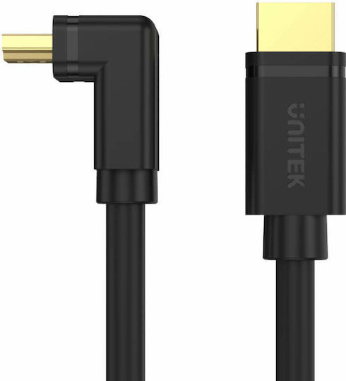 Unitek HDMI 2.0 Premium High Speed 4K 60Hz HDR Angle (90°) Cable HDMI male - HDMI male 3m Μαύρο