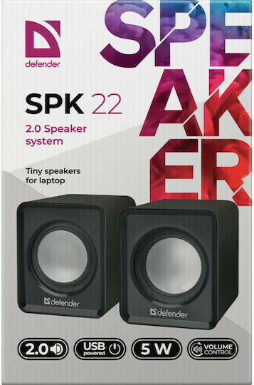 Defender SPK-22 Difuzoare de Calculator 2.0 cu Putere 5W în Negru Culoare