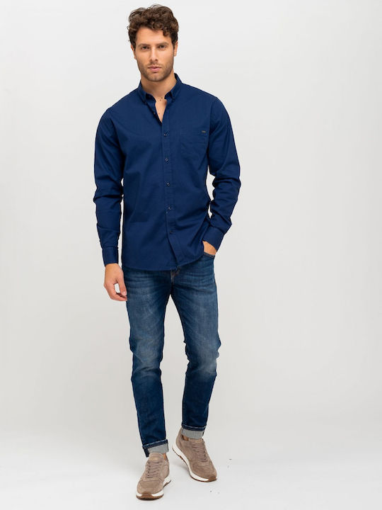 Flexy Men's Jeans Pants Elastic with Slim Fit Navy Blue