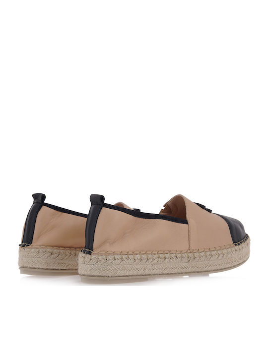 Women's Leather Espadrilles Nude