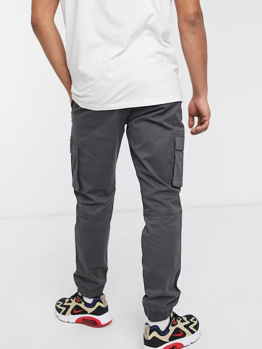 Trousers Cargo Elastic in Slim Fit Gray