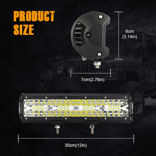 NovSight Waterproof Headlights Car in Bar Shape LED Universal 12 / 24V 240W 30.5cm with White Lighting 1pcs