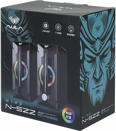 Aula N-522 2.0 Speakers with RGB 6W Black