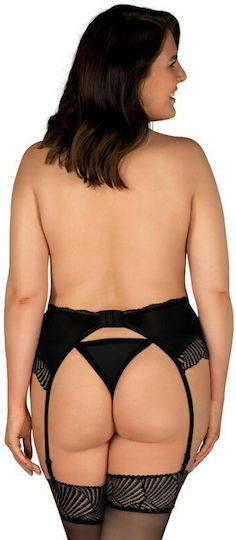 Obsessive Klarita Ζαρτιέρες με Δαντέλα Plus Size Black