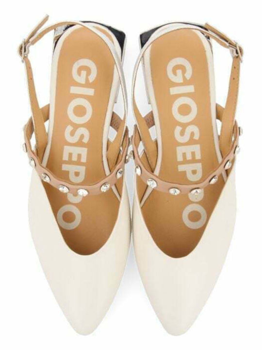 Pantofi balerini pentru femei Slingback Off White