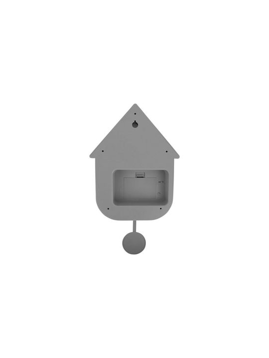 Karlsson Wall Clock Plastic With Pendulum Grey 21.5x41cm