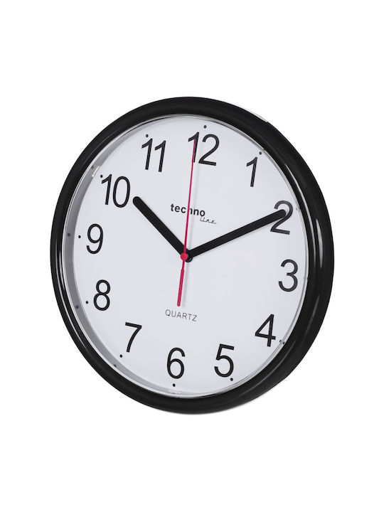 Technoline WT 600 BL Wall Clock Ceramic Black Ø25cm