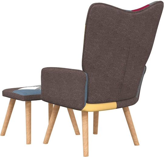Μπερζέρα με Υποπόδιο Πολύχρωμη 61.5x69x95.5cm