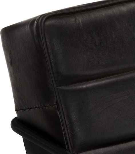 Armchair from Genuine Leather Black 52x70x71cm