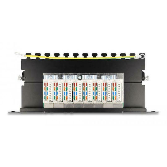DeLock Patch Panel για Rack 0.5U 10" 8 Θυρών cat6a Μαύρο