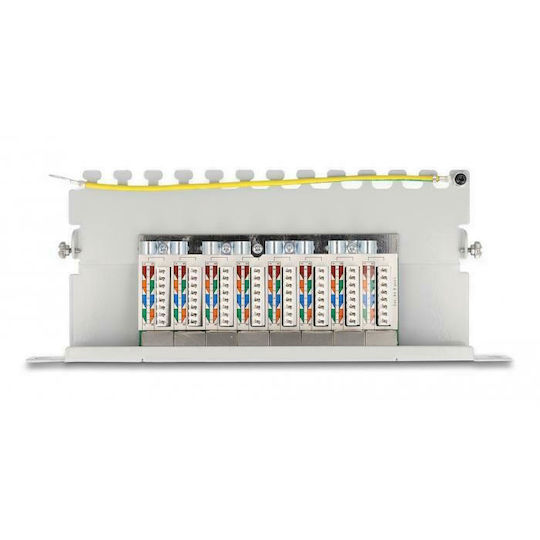 DeLock Patch Panel για Rack 1U 10" 8 Θυρών cat6a Γκρι