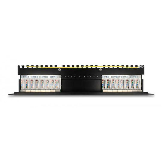 DeLock Patch Panel για Rack 1U 19" 16 Θυρών cat6a Μαύρο