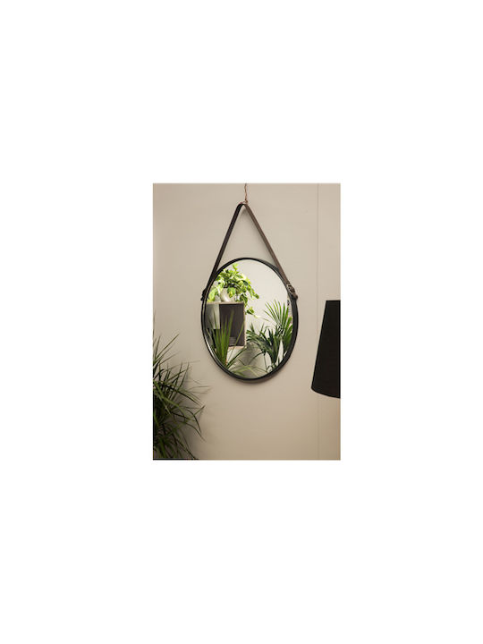 Liberta Hang Wall Mirror with Black Metallic Frame Diameter 60cm 1pcs