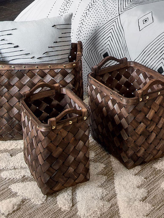 Wooden Decorative Baskets Set 3pcs Atmosphera