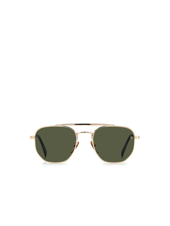 David Beckham Sunglasses with Gold Metal Frame and Green Lens DB 1079/S J5G/O7