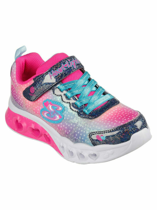 Flutter Heart Kids Sneakers with Scratch & Lights Blue