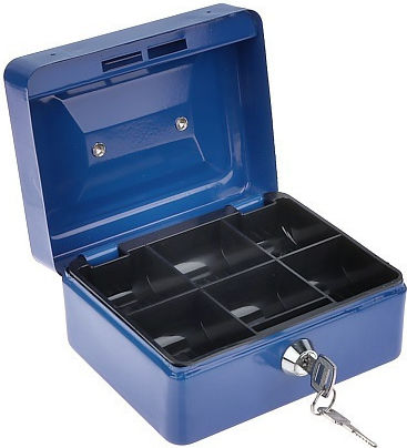 Red Eagle Kassenschrank mit Schloss BOX-150 Blau