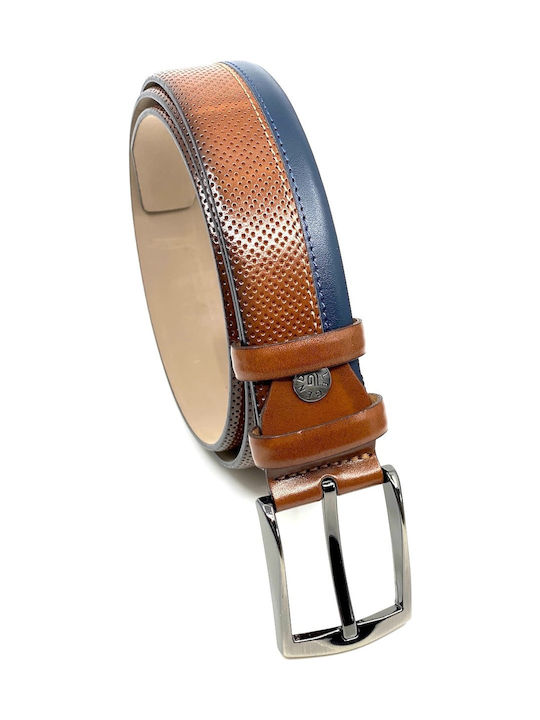 Legend Accessories Men's Artificial Leather Belt Tabac / Blue