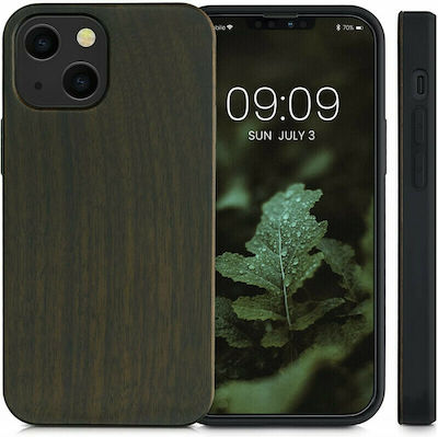 KWmobile Umschlag Rückseite Hölzernes Dark Green (iPhone 13 Mini) 55937.80