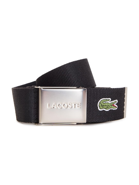 Lacoste Men's Fabric Webbing Belt Belt Black