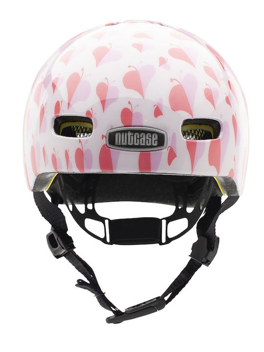 Nutcase Love Bug Gloss Kinderfahrrad- / Rollerhelme Fahrrad Stadt Rosa mit MIPS-Schutz