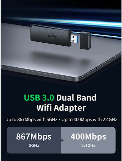 Ugreen CM492 USB Network Adapter with Wireless Wi-Fi Connection 1300Mbps