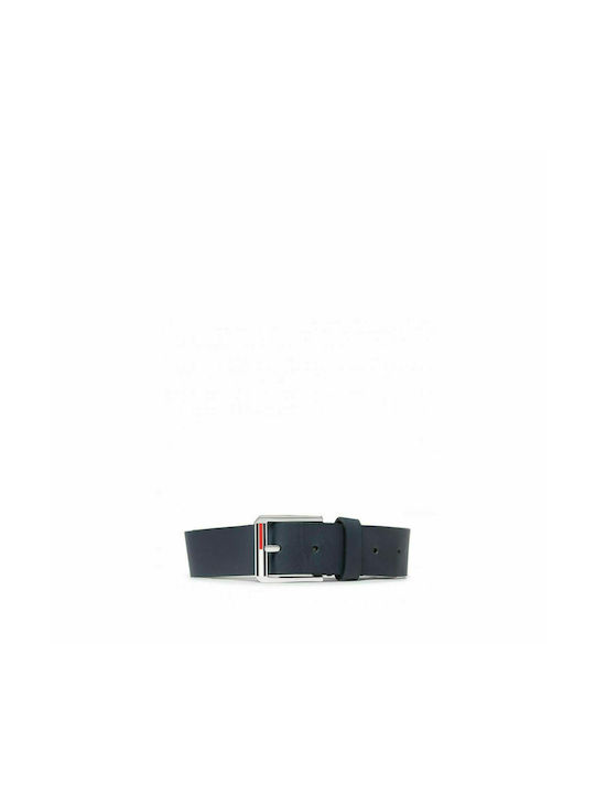 Men's Leather Belt Navy Blue