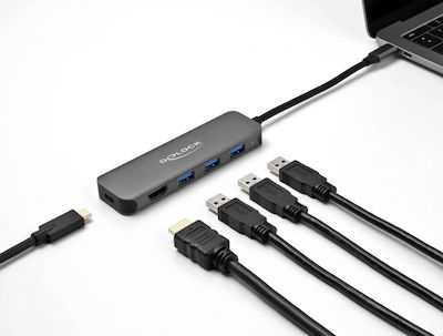 DeLock USB-C Docking Station mit HDMI 4K PD Gray (64171)