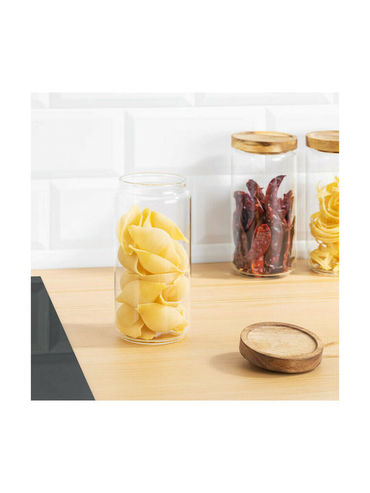 Navaris Set of 3pcs Jars General Use with Lid Glass Transparent 950ml
