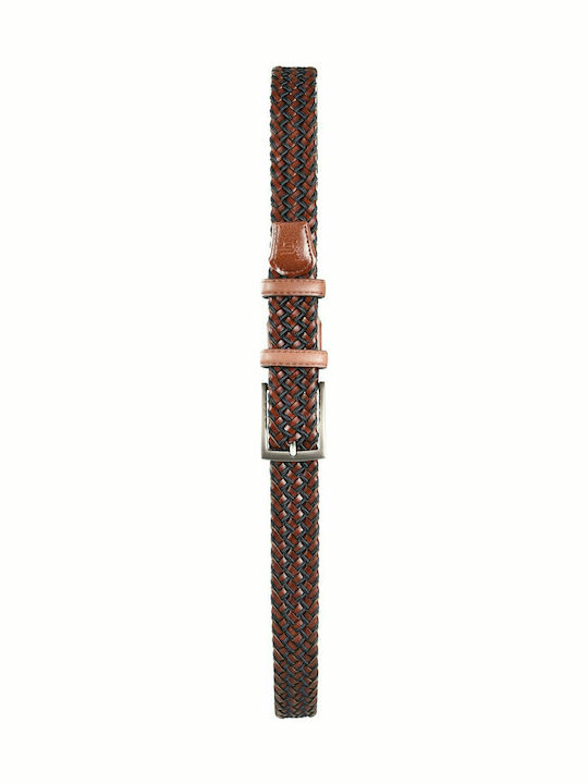 Elastic Men's Belt Knitted Brown / Navy Blue