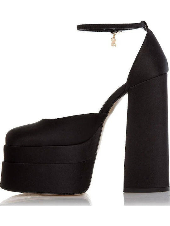 Black High Heels with Strap