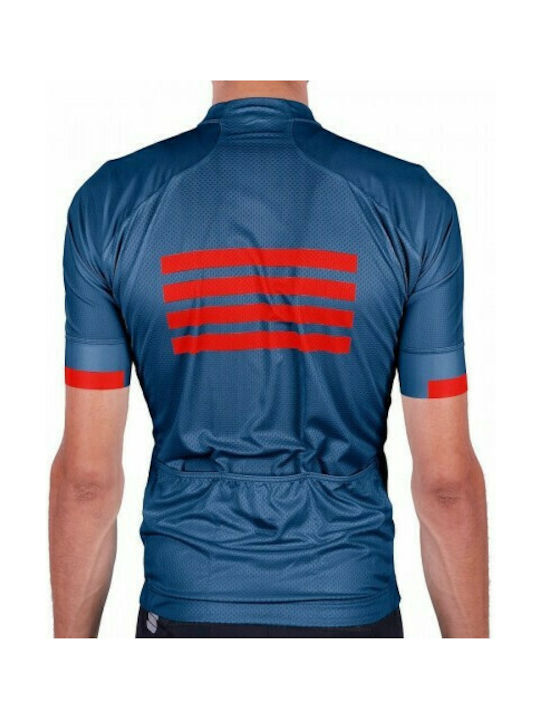 Sportful Wire Ανδρική Κοντομάνικη Μπλούζα Ποδηλασίας Μπλε