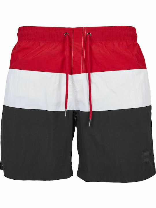 Men's Swimwear Bermuda Red / Black / White Striped