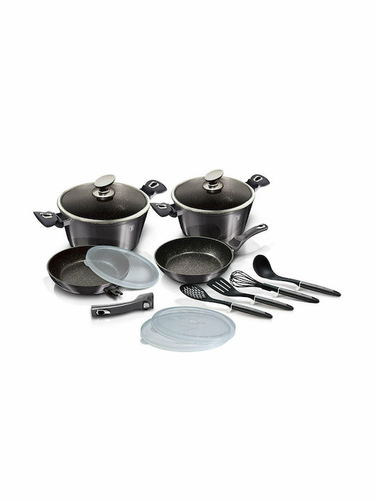 Berlinger Haus Metallic Line Cookware Set of Aluminum with Stone Coating Carbon Pro Edition 13pcs