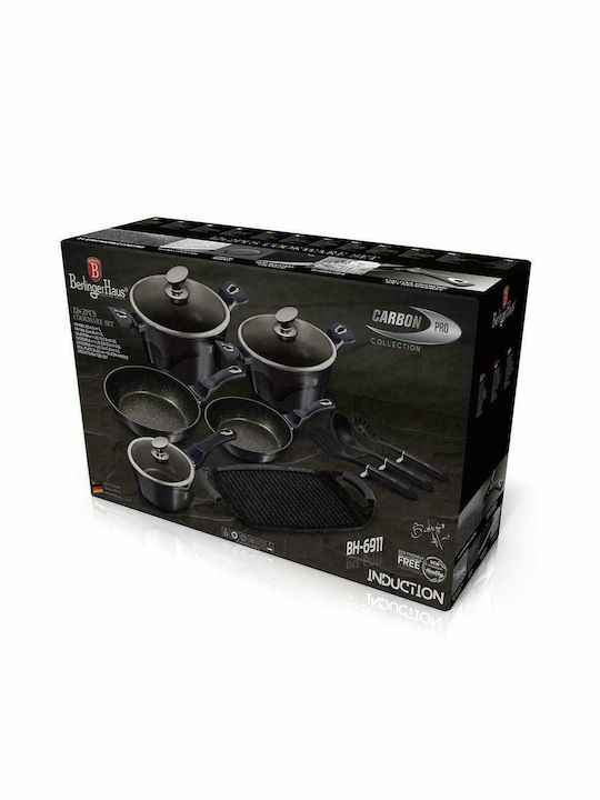 Berlinger Haus Metallic Line Cookware Set Made of Aluminum Carbon Pro with Stone Coating 6 Pieces