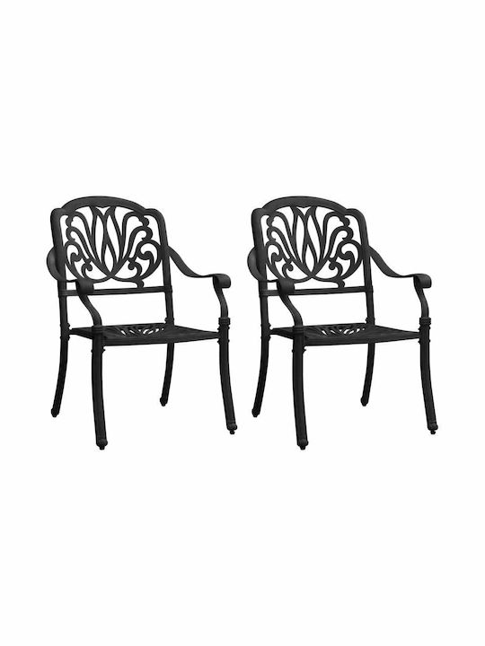 Dining Room Set for Small Outdoor Spaces 3 Pieces Black with Umbrella Holder