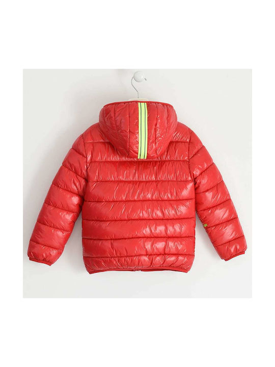 iDO Kids Quilted Jacket short Hooded Red